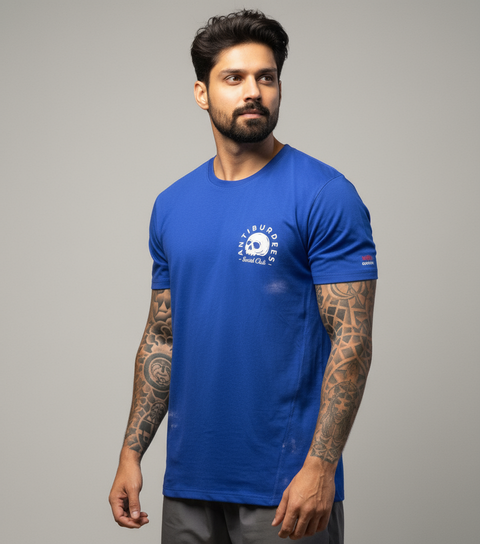 Men's Anti burpees Workout T-shirt (Blue)