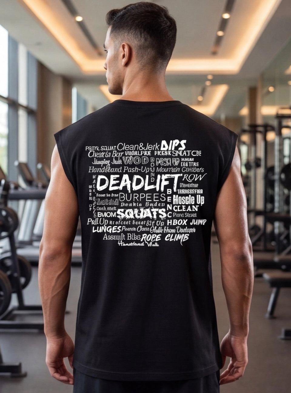 Men’s Sleeveless DEADLIFT Training Tank – Black