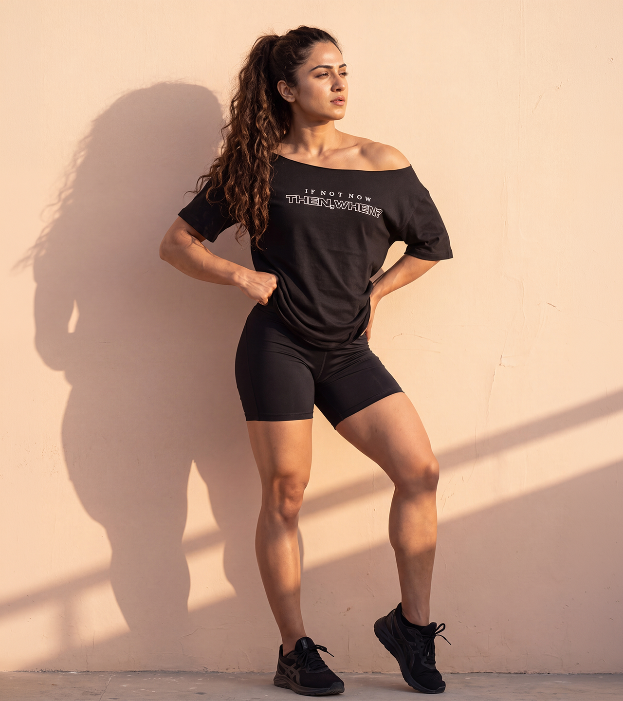 Women's Off-Shoulder THEN WHEN T-Shirt