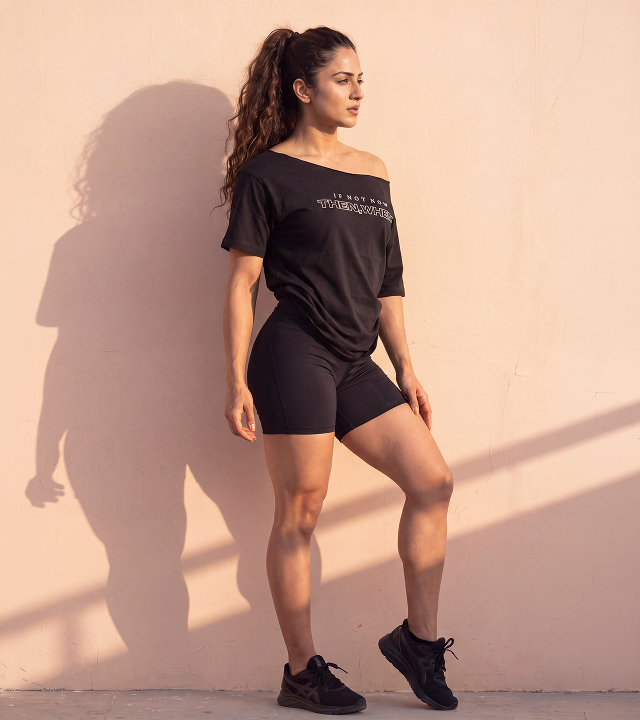Women's Off-Shoulder THEN WHEN T-Shirt