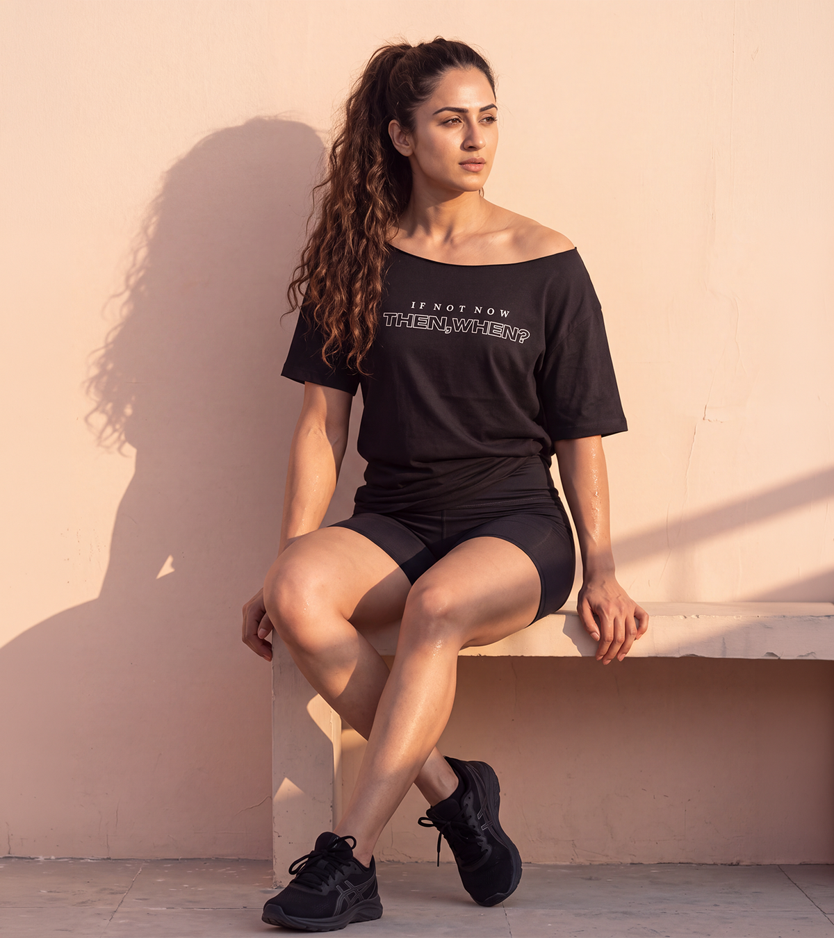 Women's Off-Shoulder THEN WHEN T-Shirt – image 4