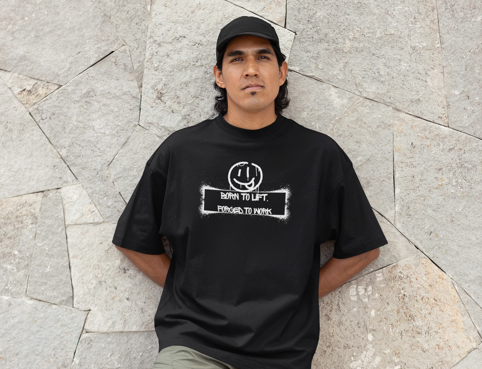Born to Lift. Forced to Work. – Men's Oversized T-shirt