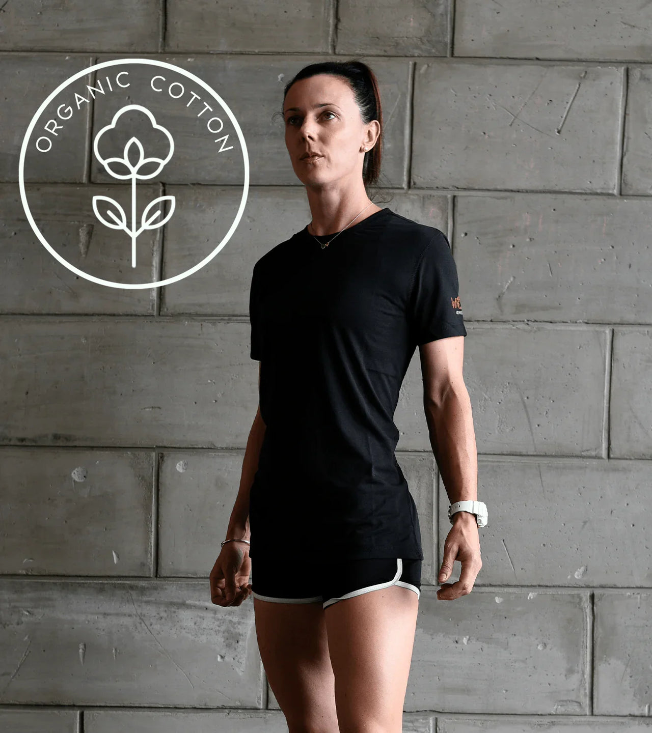 Women's Organic Black Cotton Tshirt