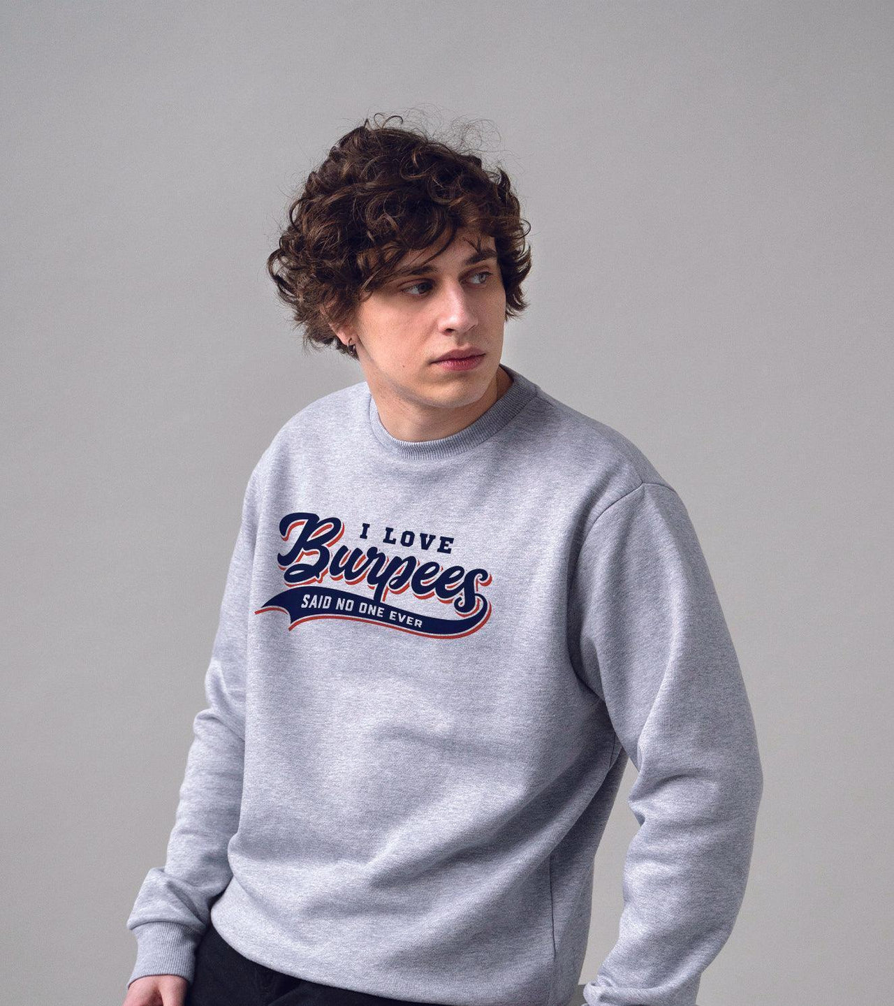 Men's burpee Classic Crew Sweatshirt (Grey melange) - wodarmour