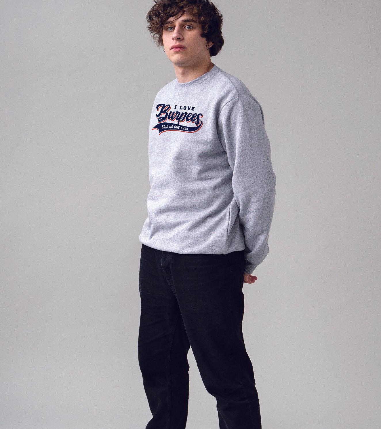 Men's burpee Classic Crew Sweatshirt (Grey melange) - wodarmour