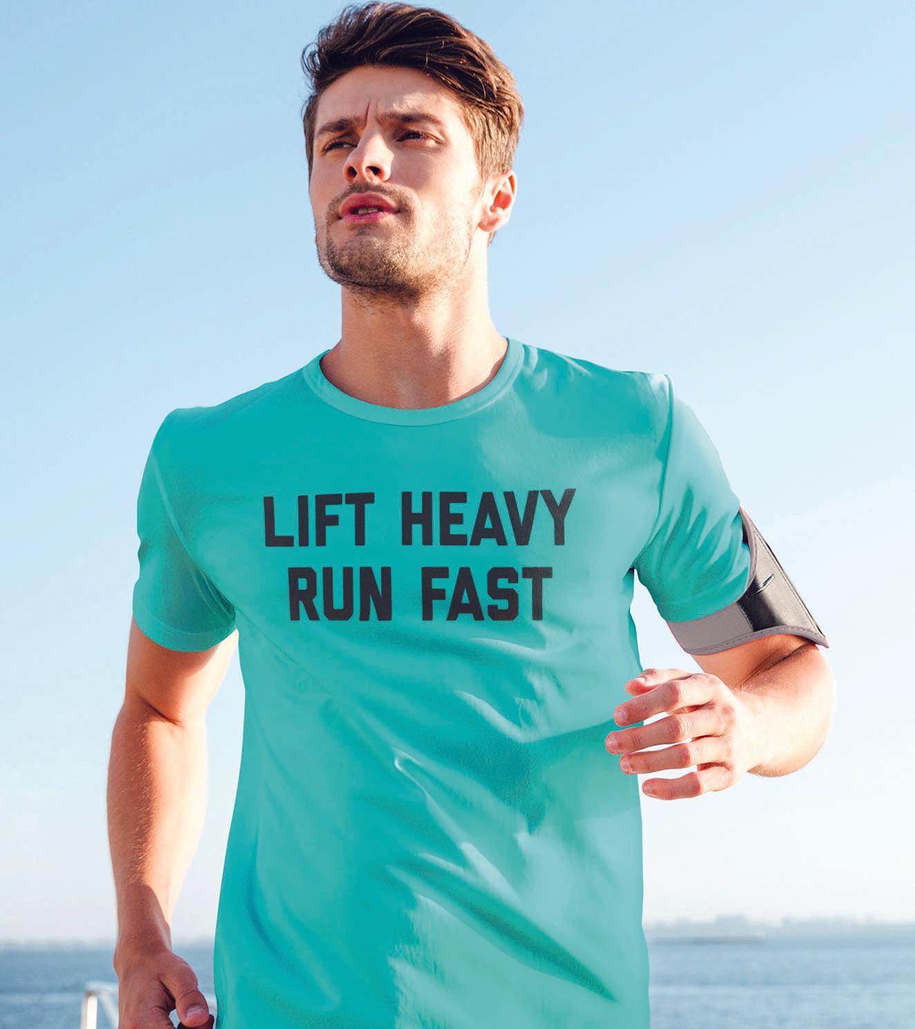 Men's Run Fast Lift Heavy T-shirt (Ocean Green) - wodarmour