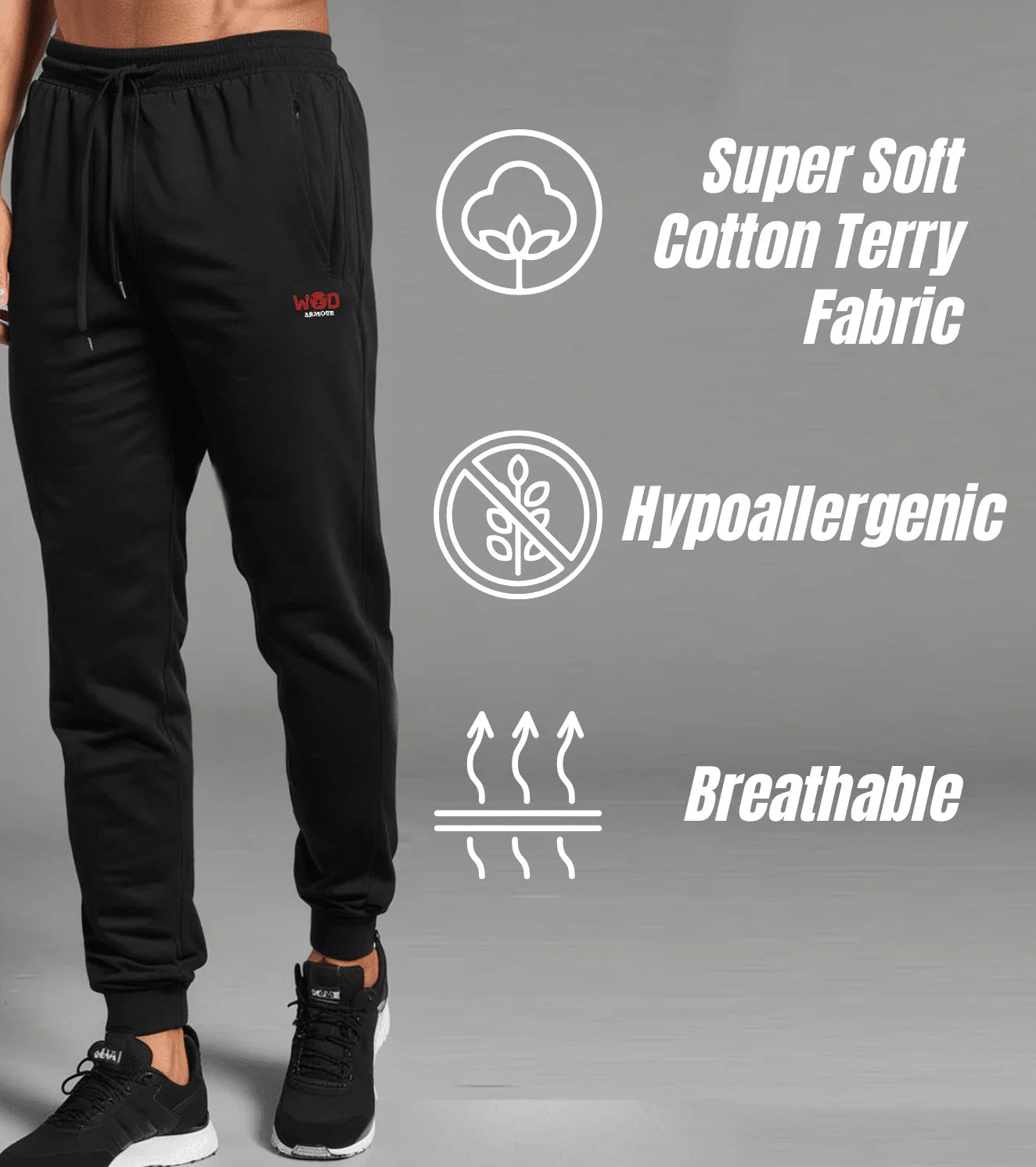 Men s Track Pants in Cotton Terry wodarmour