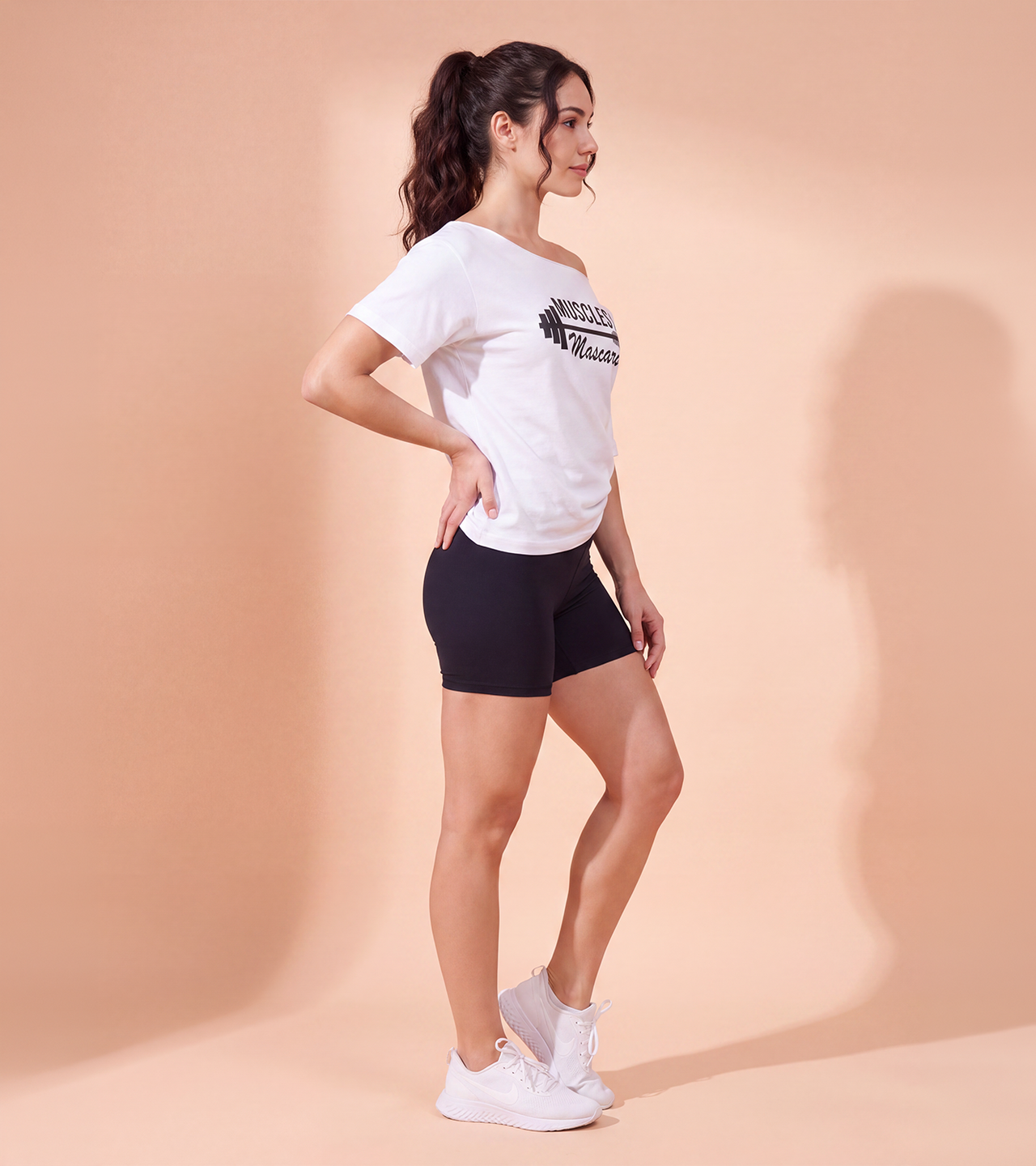 Women's Off-Shoulder M&M T-Shirt