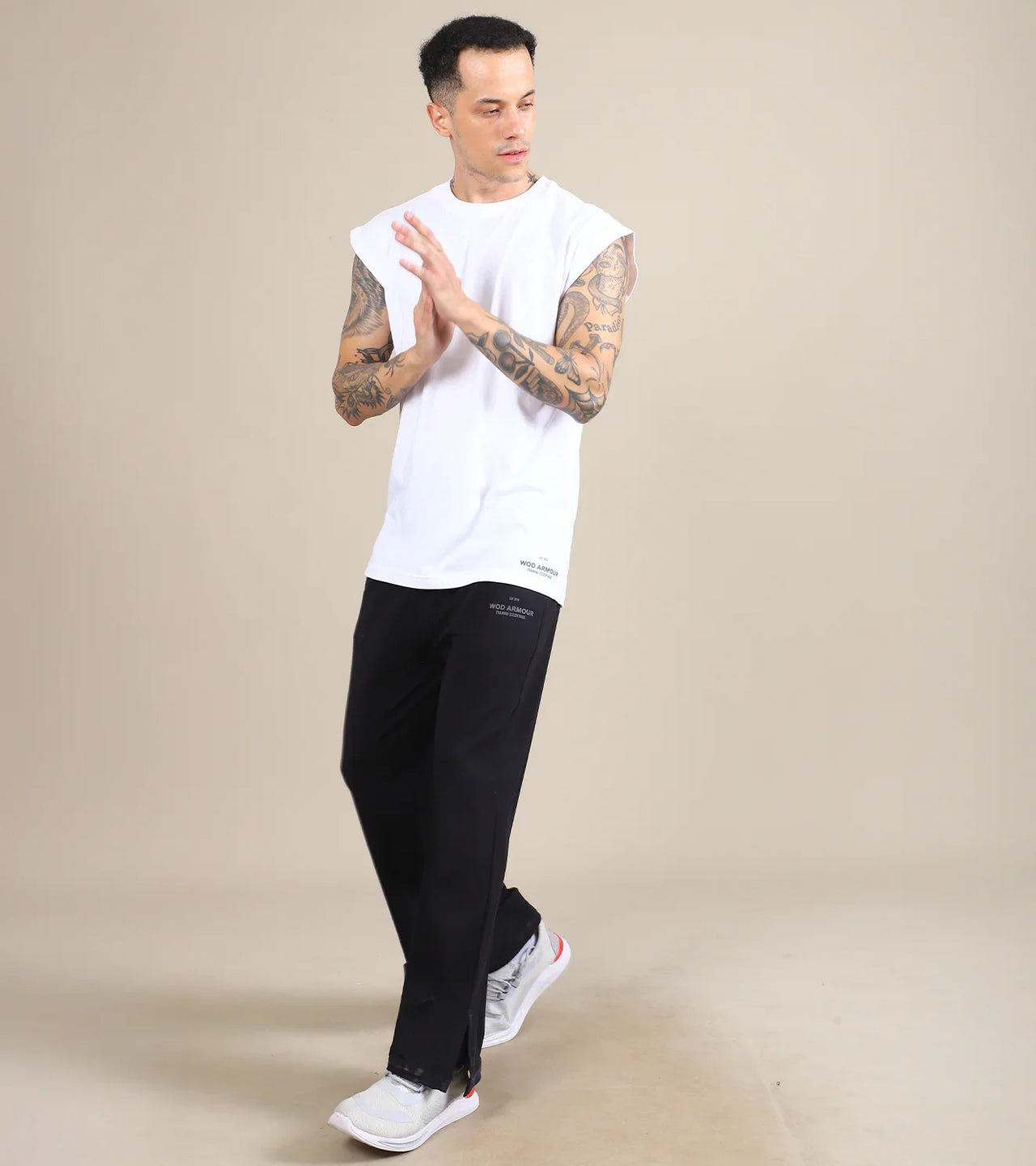 Menβs Sleeveless Training Tank β White