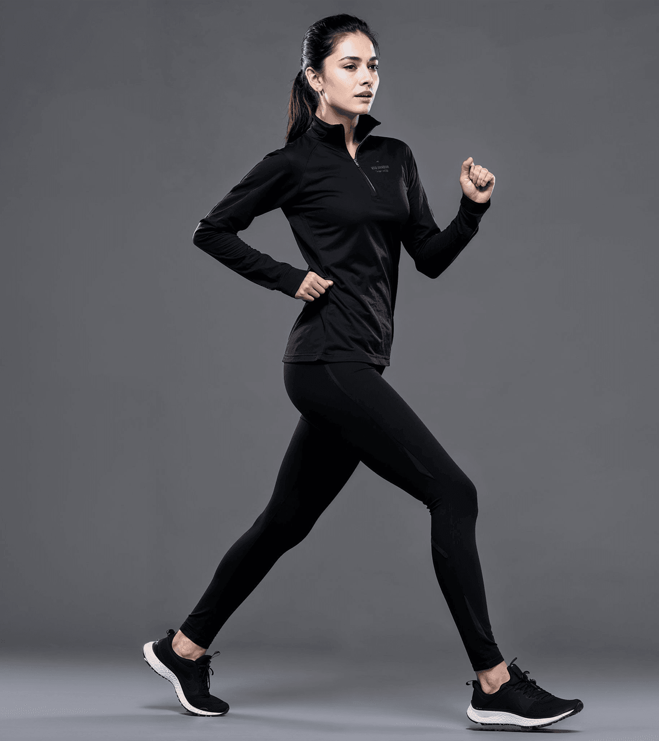 Women's 1/4 zipper running tshirt - wodarmour