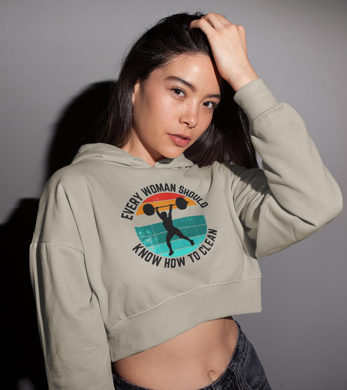 Women s crop Hoodie clean wodarmour