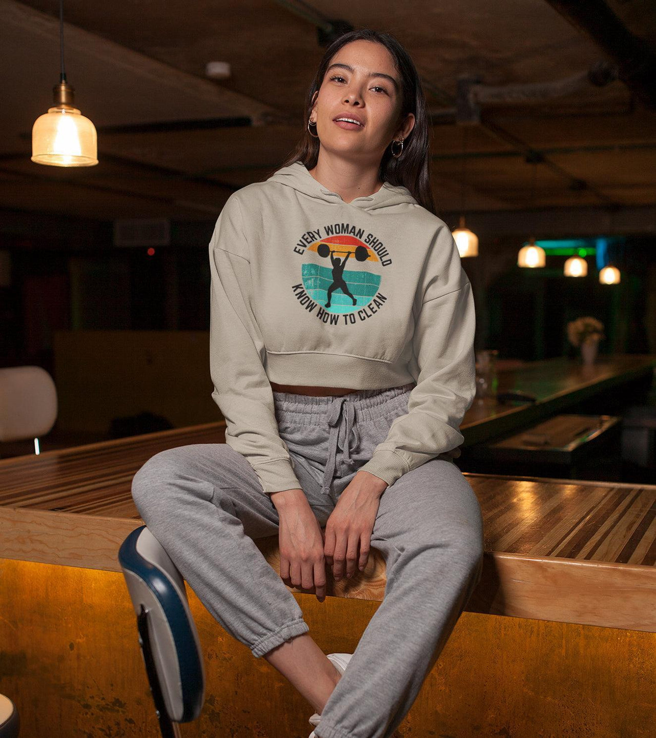 Women's crop Hoodie ( clean) - wodarmour