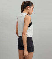 Women's crop muscle tank top Grey - wodarmour