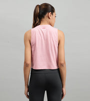 Women's crop muscle tank top Salmon - wodarmour