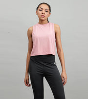 Women's crop muscle tank top Salmon - wodarmour