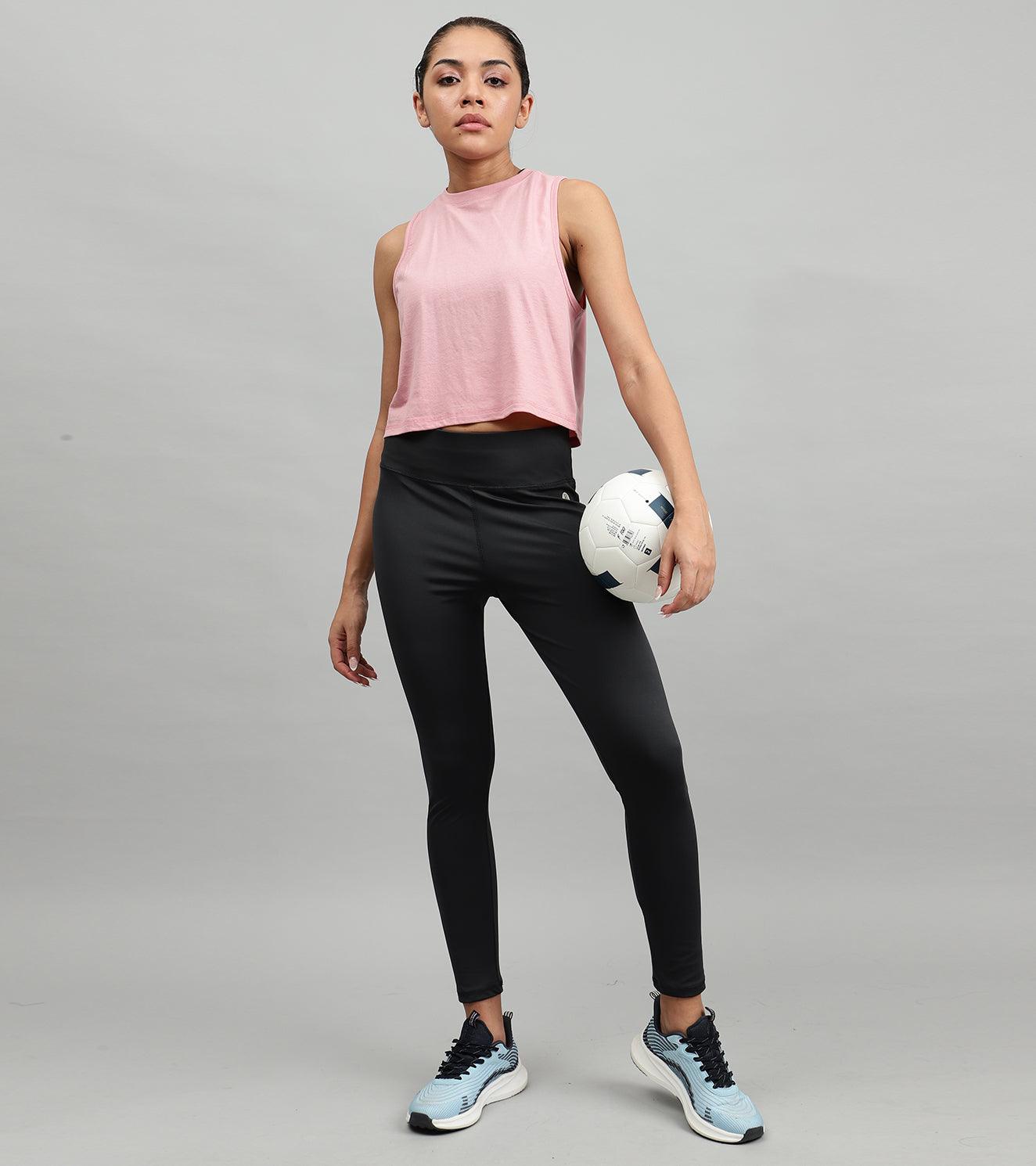Women's crop muscle tank top Salmon - wodarmour