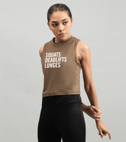 Women's crop muscle tank top (Squat deadlift) - wodarmour