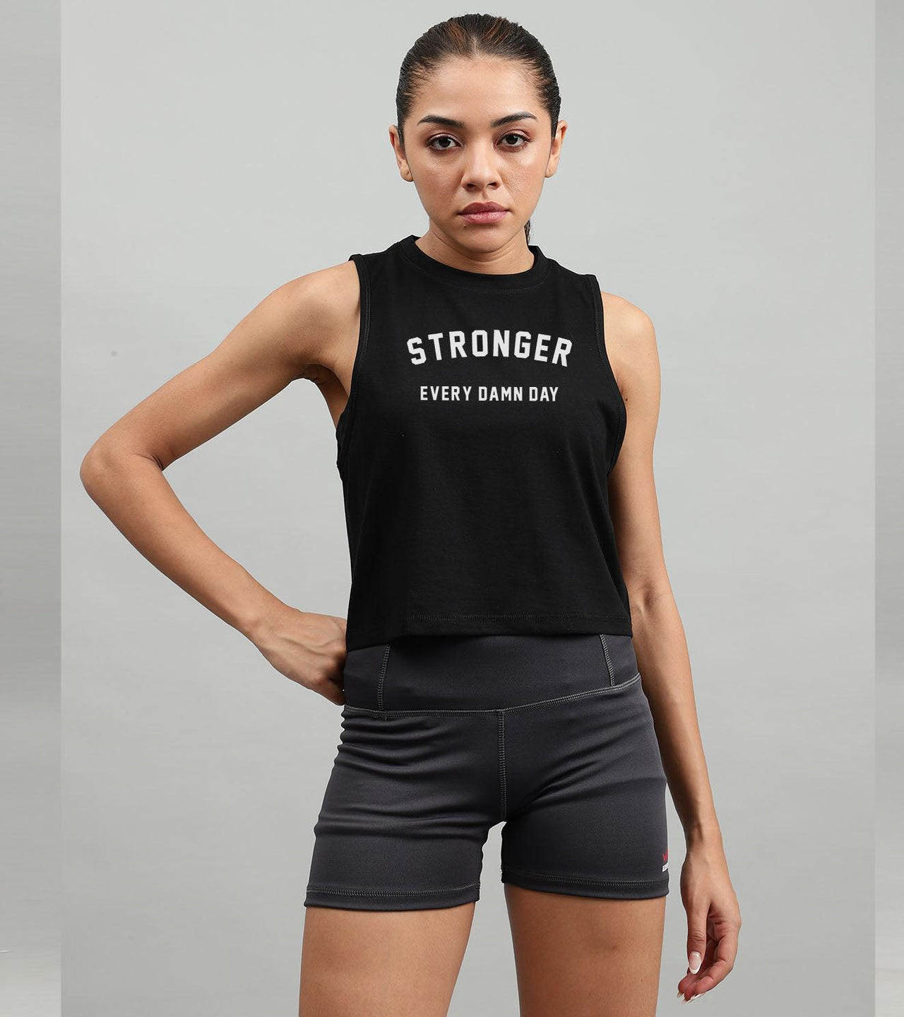 Women's crop muscle tank top Stronger - wodarmour