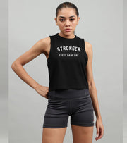 Women's crop muscle tank top Stronger - wodarmour