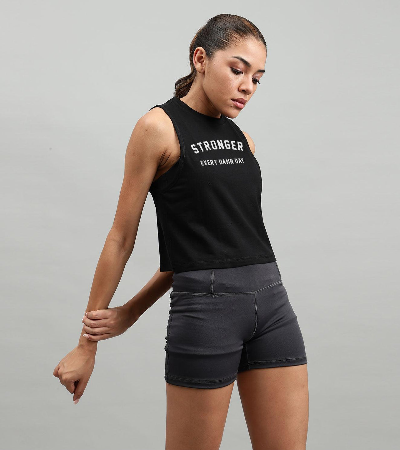 Women's crop muscle tank top Stronger - wodarmour