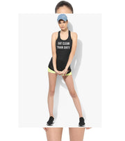 Women's Eat Clean Train Dirty Tank Top - wodarmour