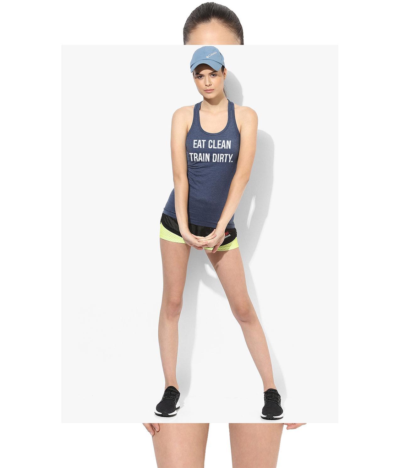 Women's Eat Clean Train Dirty Tank Top - wodarmour