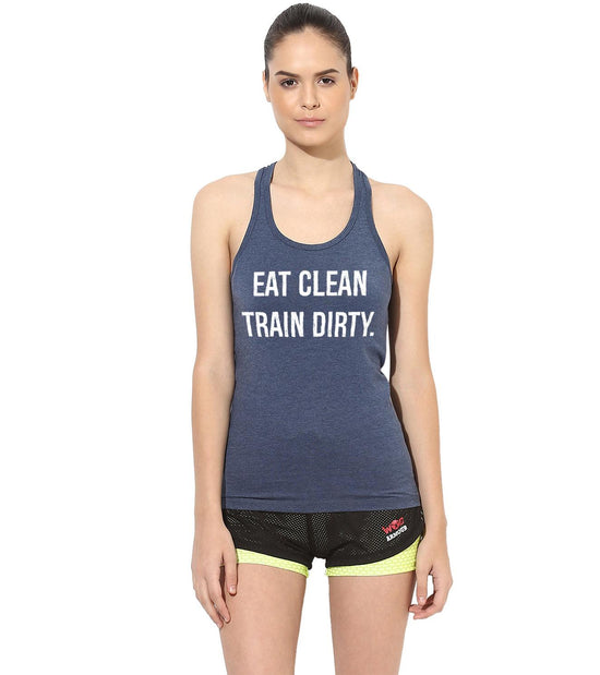 Women's Eat Clean Train Dirty Tank Top - wodarmour