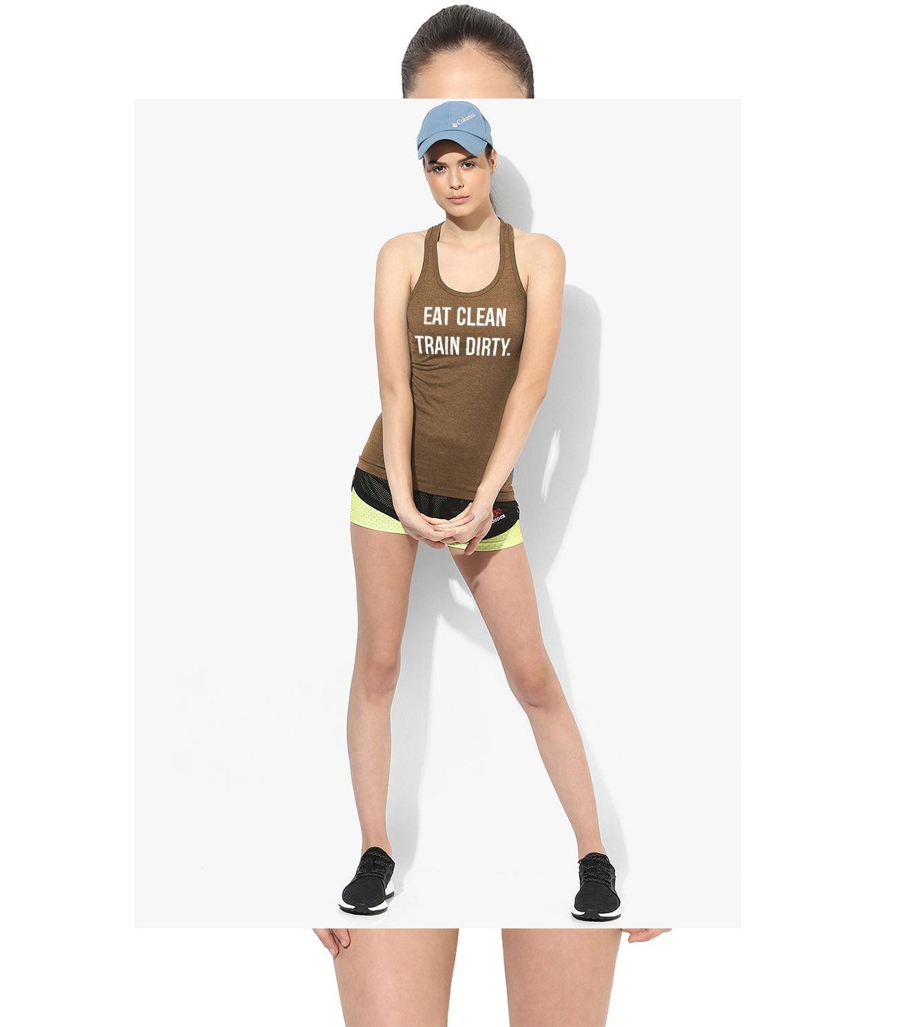 Women's Eat Clean Train Dirty Tank Top - wodarmour