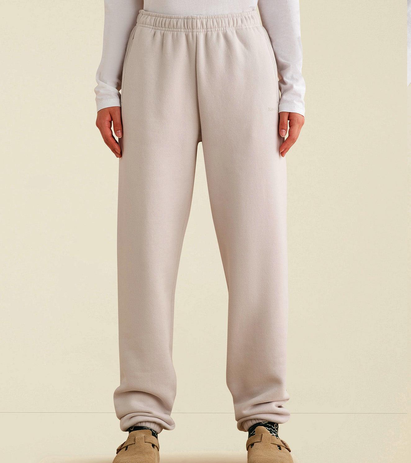 Women's Fleece track pants (Cream) - wodarmour