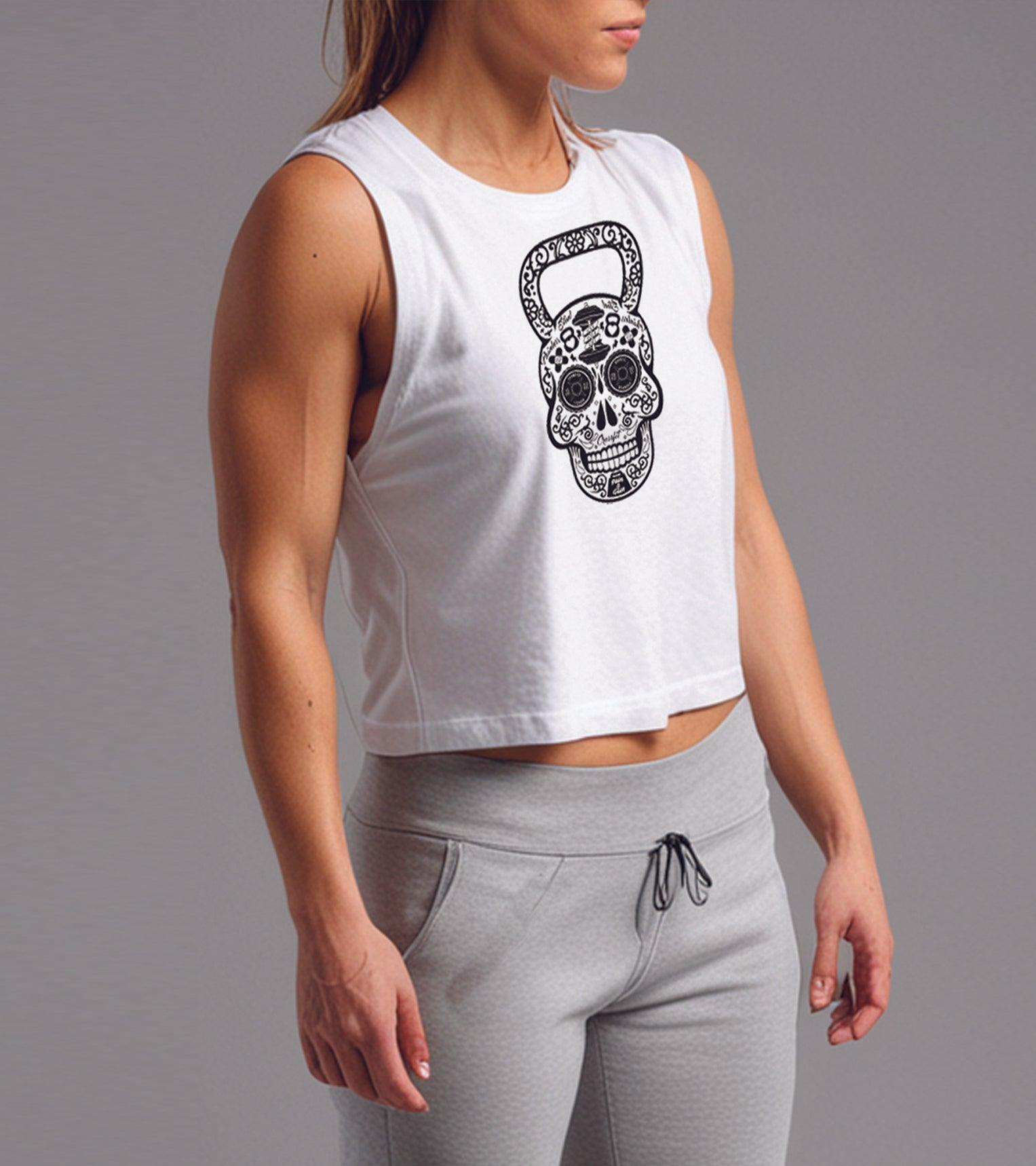 Women's Sleveless crop top White - wodarmour