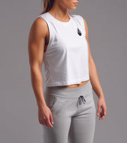 Women's Sleveless crop top White - wodarmour