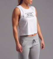 Women's Sleveless crop top White - wodarmour