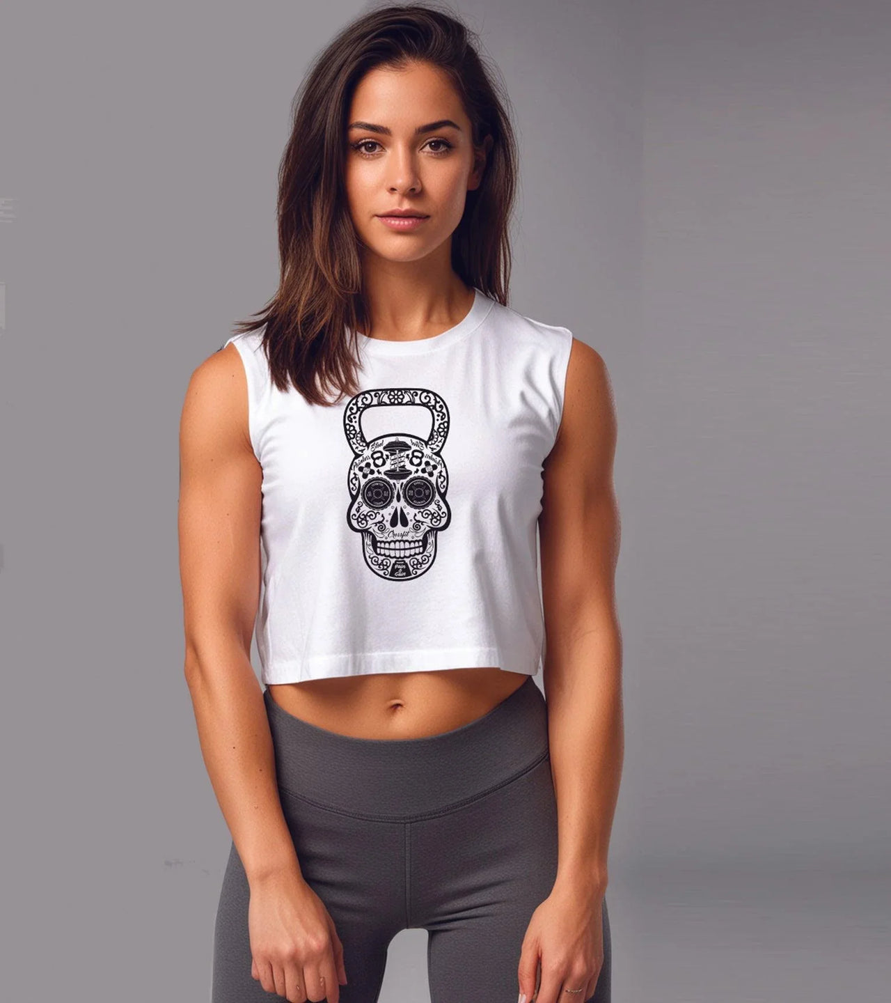 Women's Sleveless crop top White - wodarmour