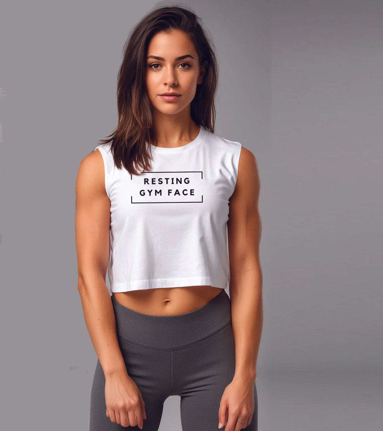 Women's Sleveless crop top White - wodarmour