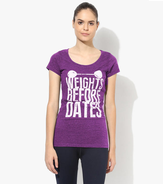 Women's "Weights before Dates" Graphic T-shirt - wodarmour
