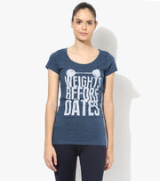 Women's "Weights before Dates" Graphic T-shirt - wodarmour
