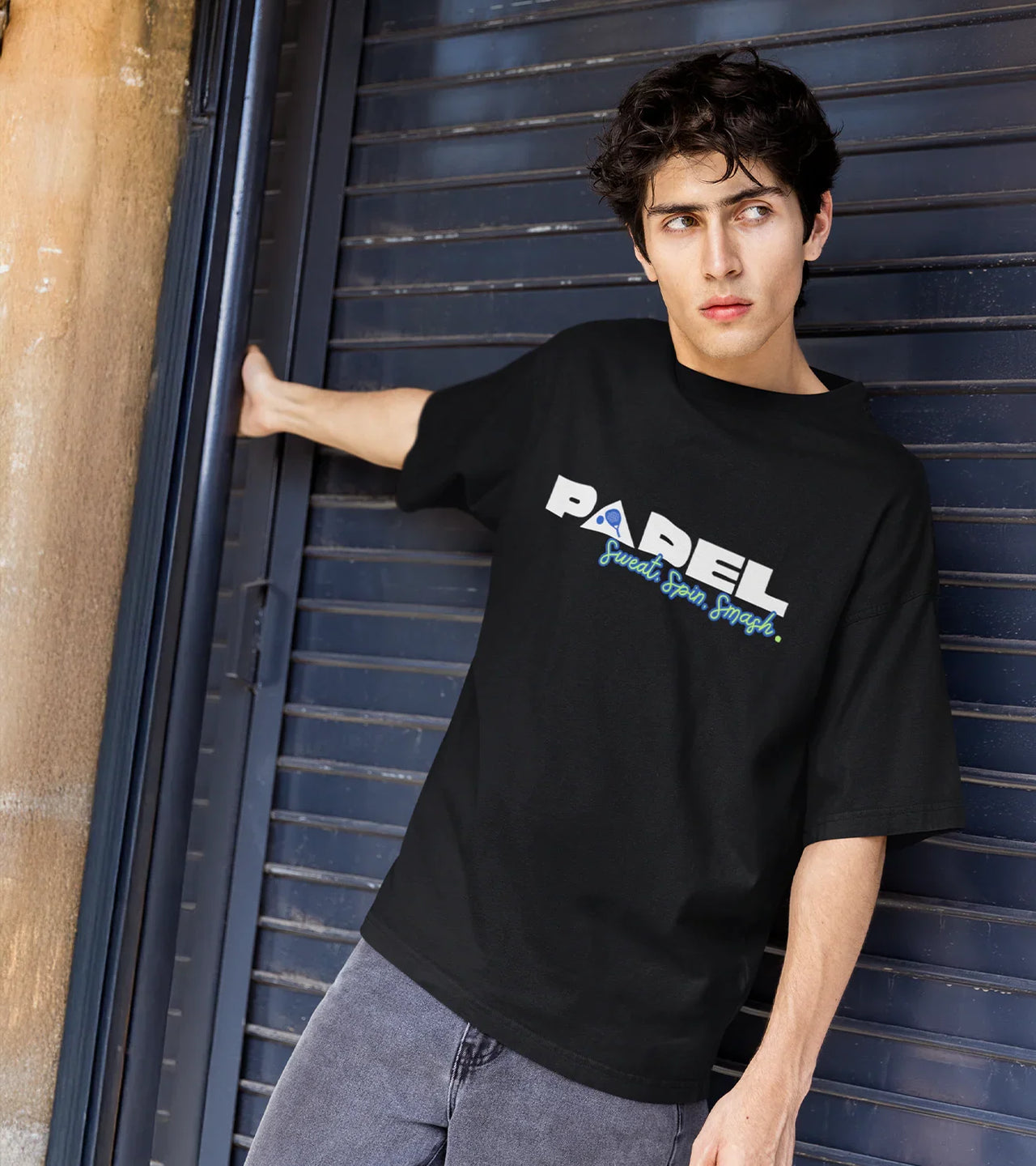 Padel "Sweat.Spin.Smash." Oversized Tee for Men
