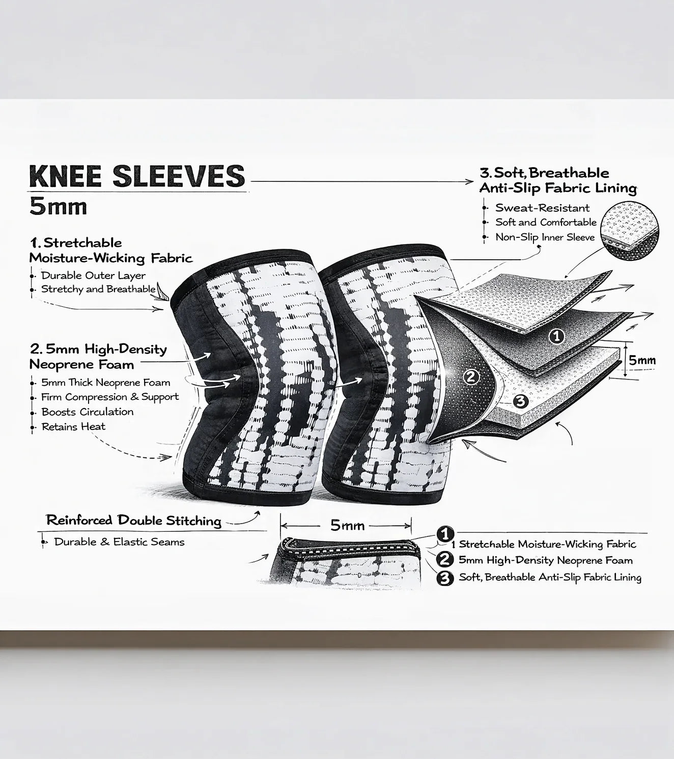 WOD Armour TITAN ELITE 5mm Knee Sleeves - wodarmour