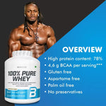 Biotech USA 100% PURE WHEY (Chocolate) Whey Protein ( 81 Servings) - wodarmour