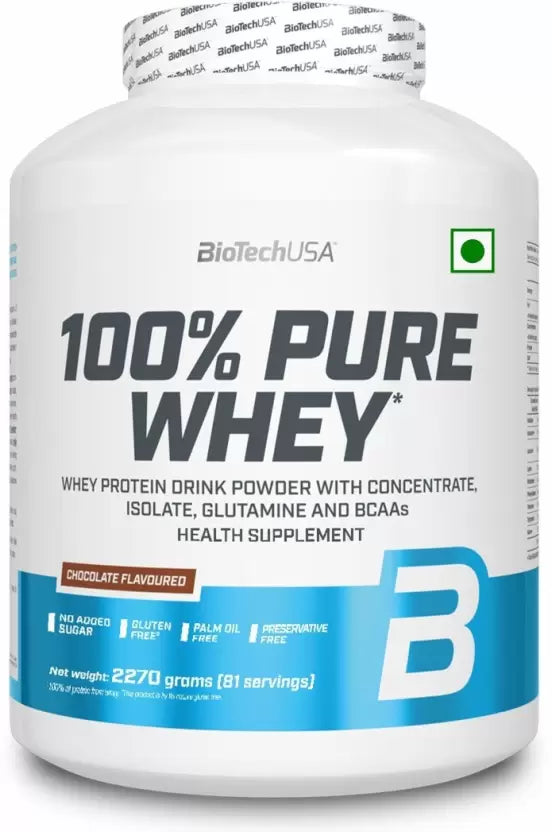 Biotech USA 100% PURE WHEY (Chocolate) Whey Protein ( 81 Servings) - wodarmour