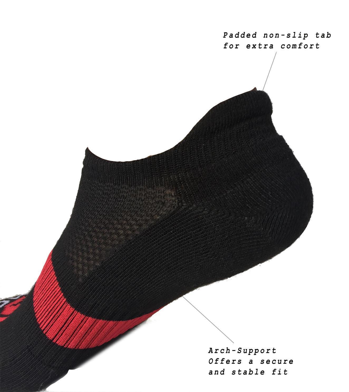 5-7 Pack of Ankle Length Breathable Training Socks Black