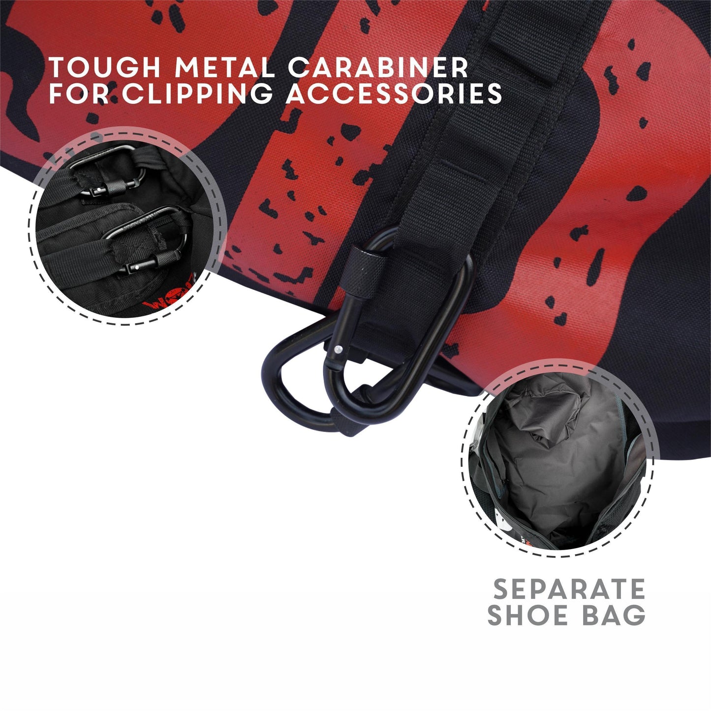 Armour Gym & Travel Bag with carabiner - wodarmour