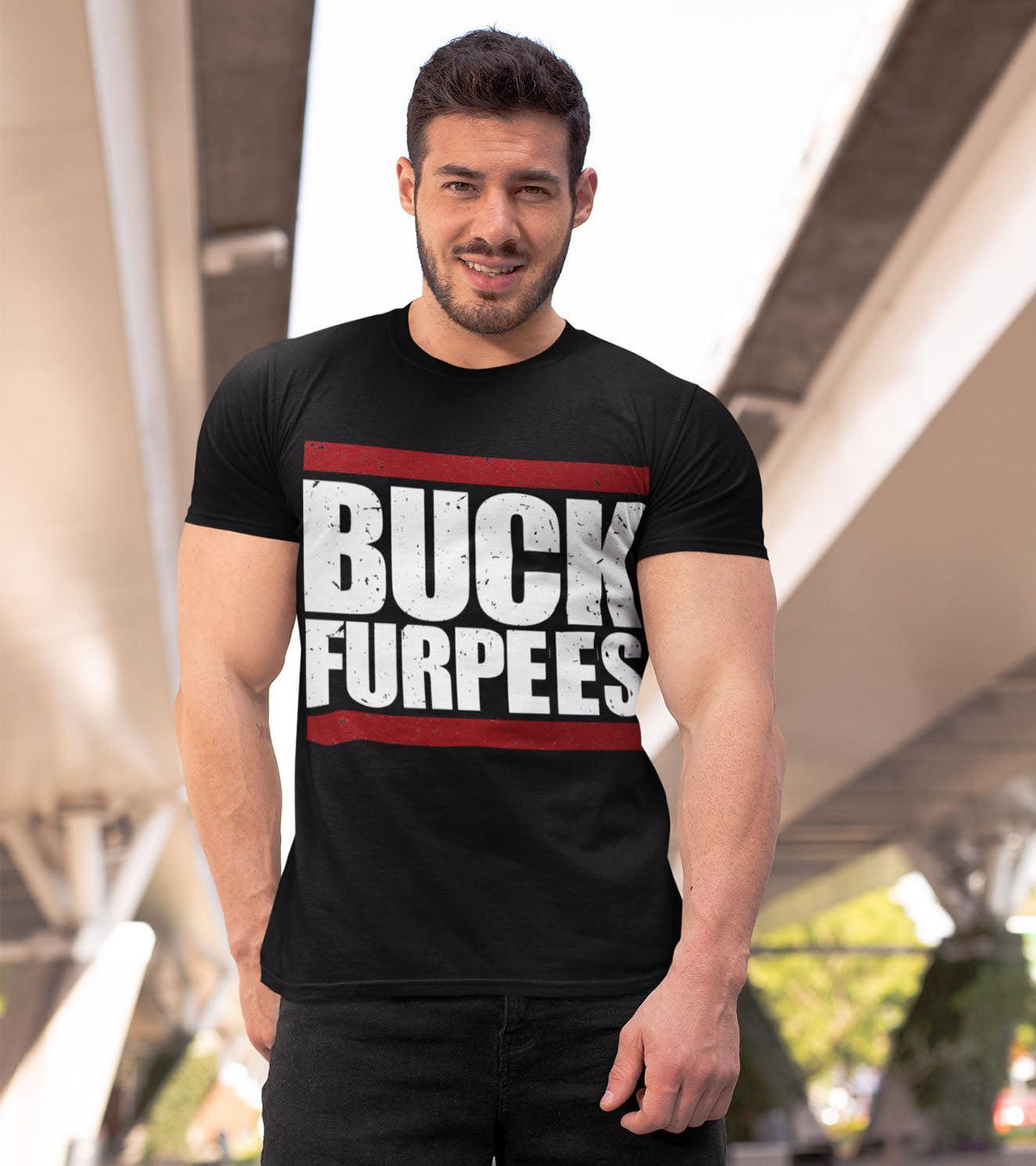 Men's Buck Furpees training T-shirt (Black) - wodarmour