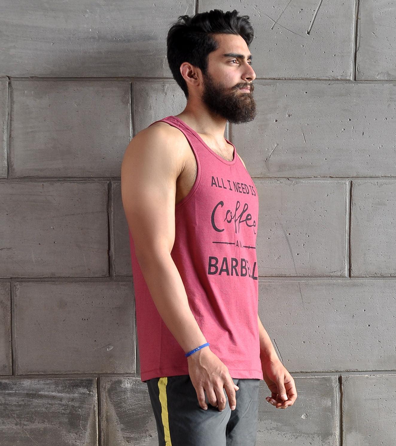 Men's C&B Graphic Tank Top (Brick Red) - wodarmour