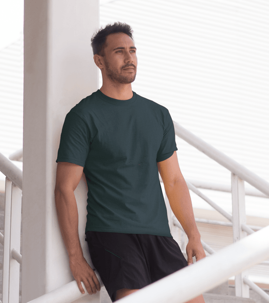 Men's  Charcoal Green DryFit T-shirt - wodarmour