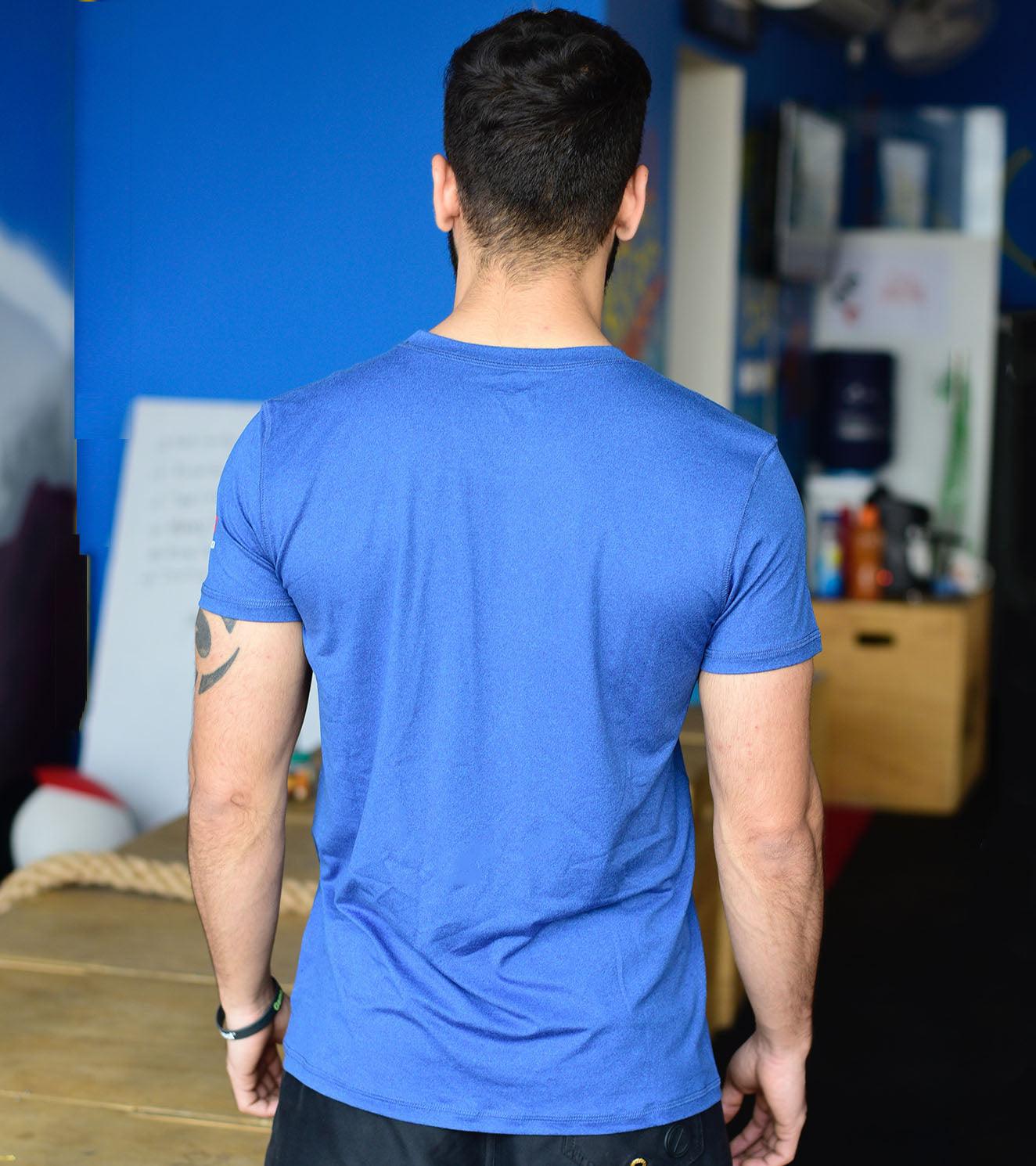 Men's DRY- Fit Blue Graphic T-shirt - wodarmour