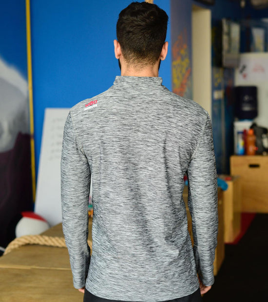 Men's Dry Fit Half Zip Long Sleeve Running T-Shirt - wodarmour