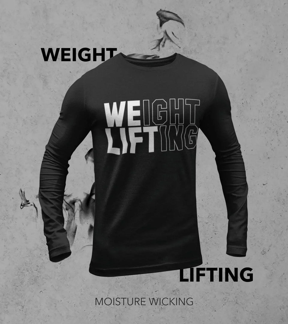 Men's Full Sleeve Weight Lifting T-shirt (Black)