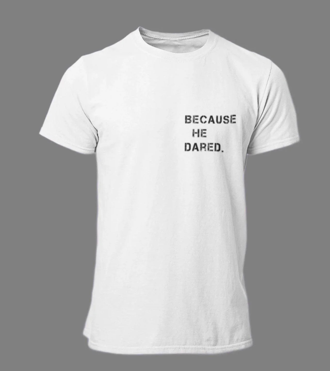 Men's "he dared" T-Shirt(White) - wodarmour