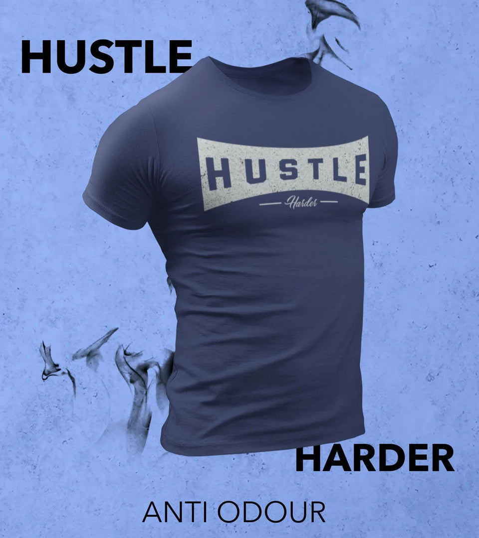 Men's Hustle Harder T-shirt  (Blue)